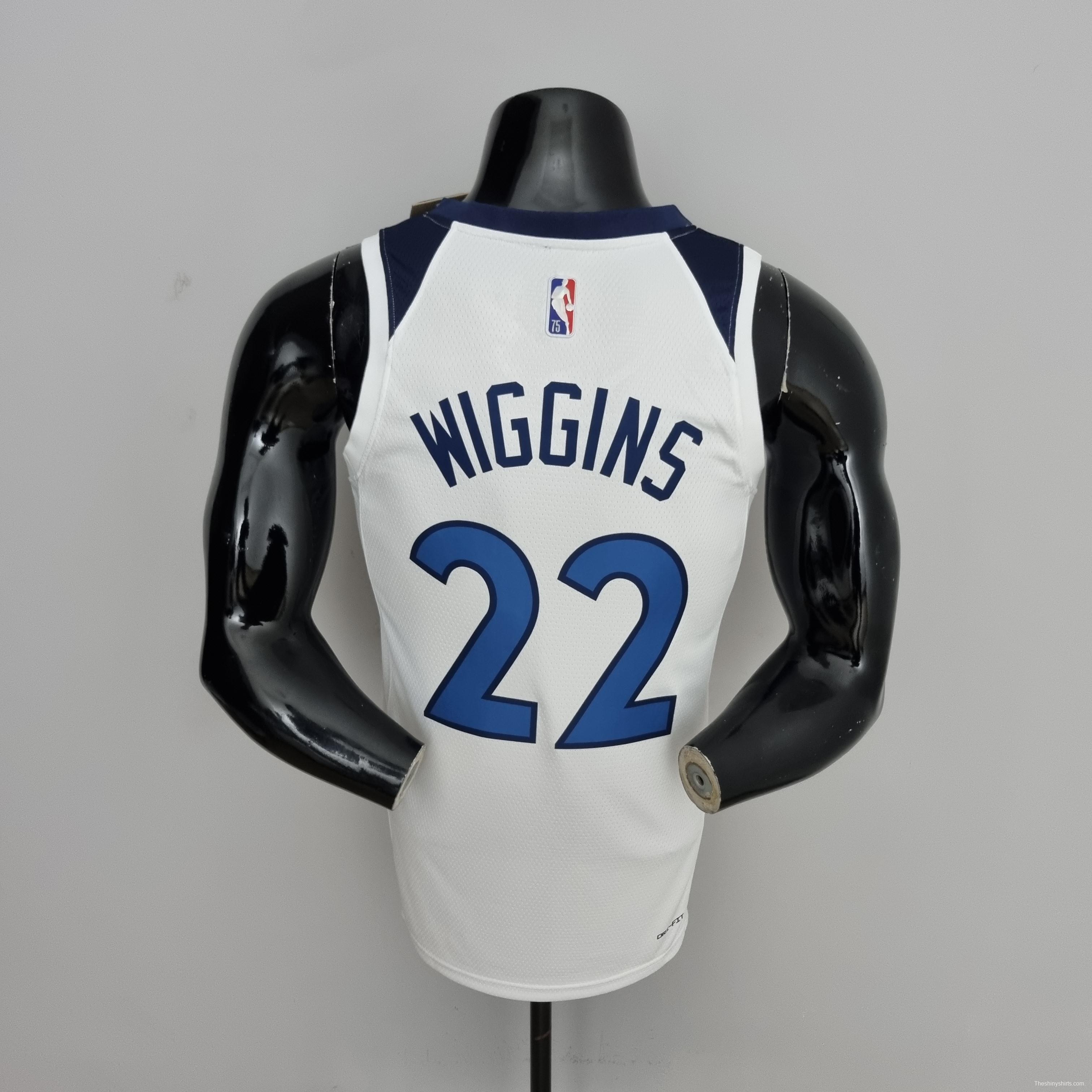 75th Anniversary Minnesota Timberwolves Wiggins #22 Royal White NBA Jersey