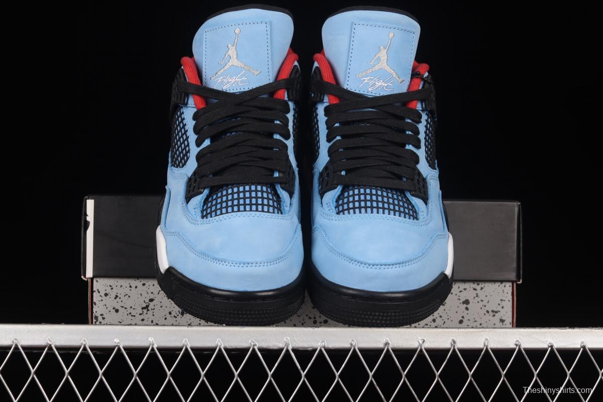 Travis Scott Cactus Jack x Air Jordan 4 Retro AJ4 joint style suede blue 308497-406