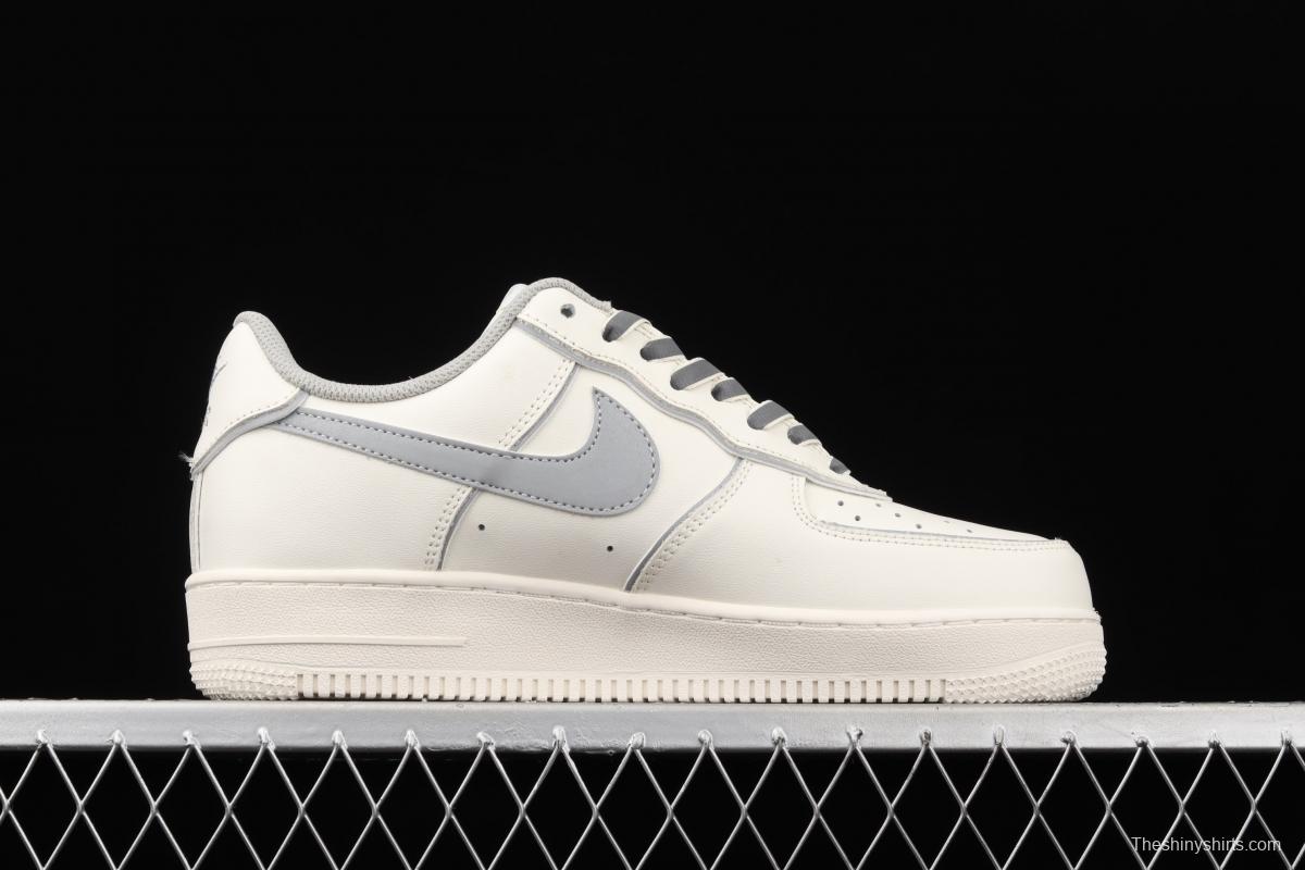 NIKE Air Force 1 Low rice white 3M reflective low top casual board shoes BQ8228-366