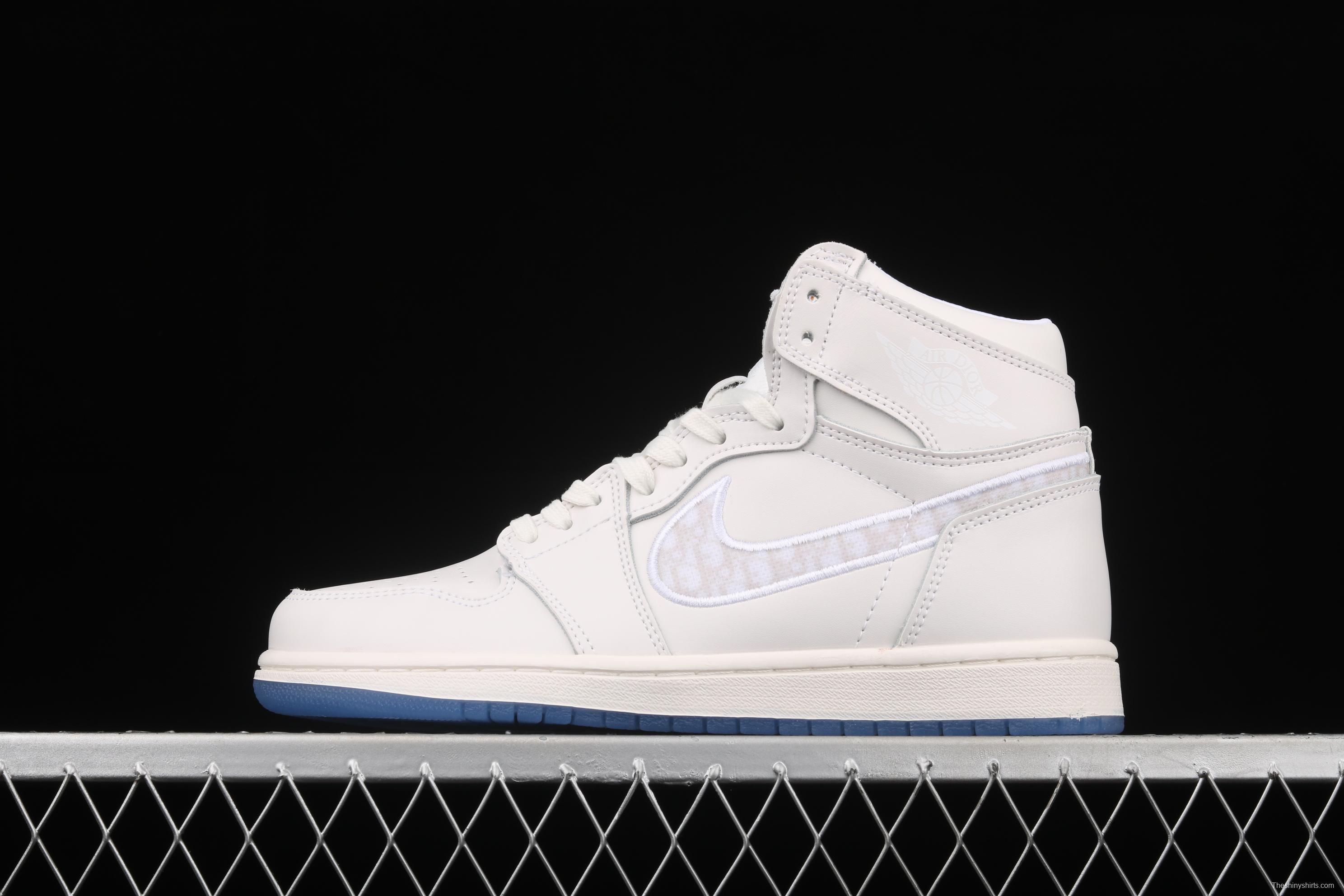 Dr x Air Jordan 1 High Dior co-signed all white high gang CN8607-012