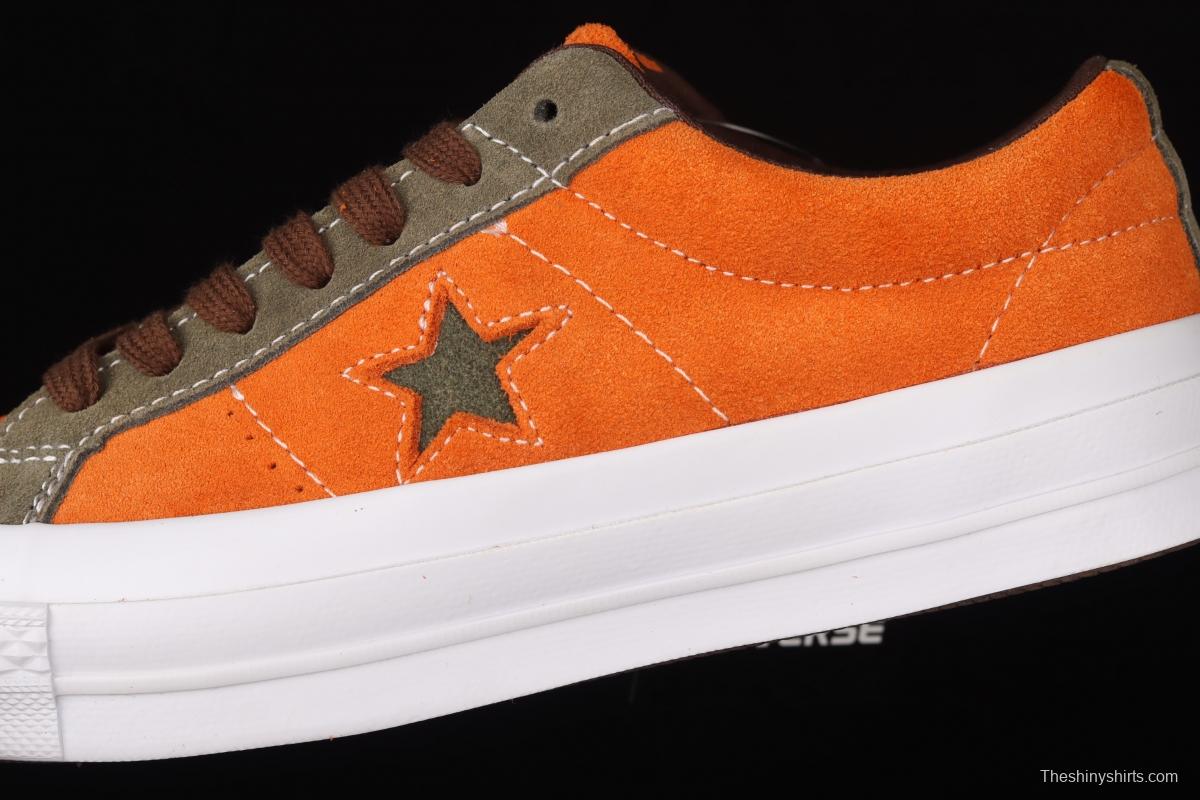 Converse One Star Converse dirty orange-green fur-turned one-star low-top board shoes 161617C