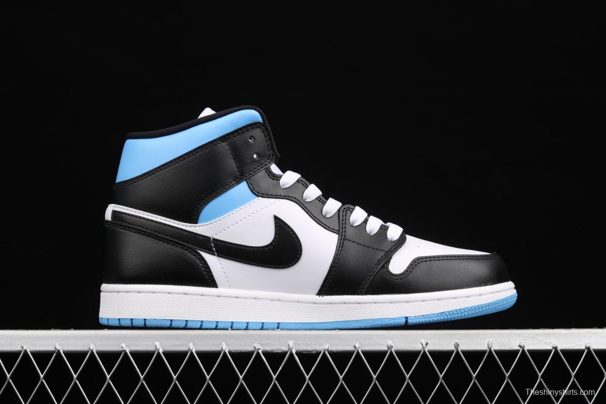 Air Jordan 1 Mid SE black, white and blue BQ6472-102