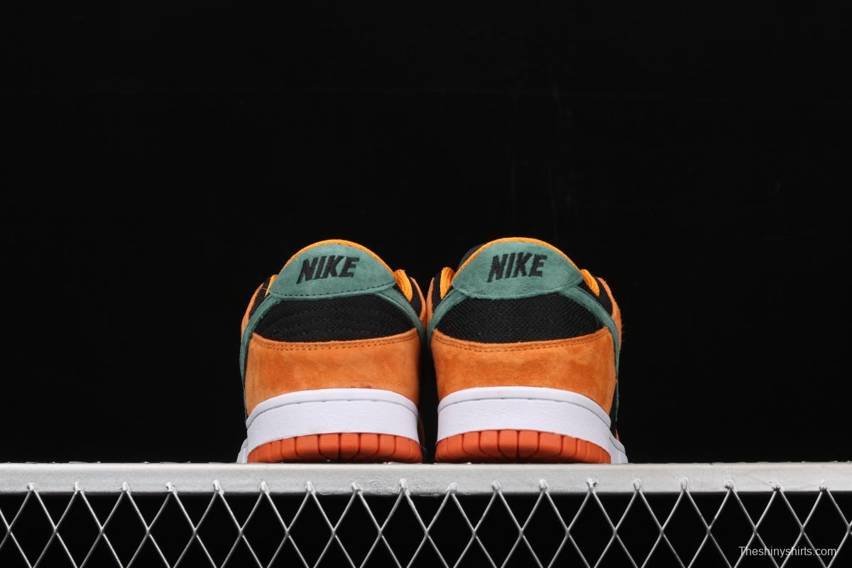 NIKE SB DUNK Low SP Ceramic dunk series carrot yellow and black low-side leisure sports skateboard shoes DA1469-001