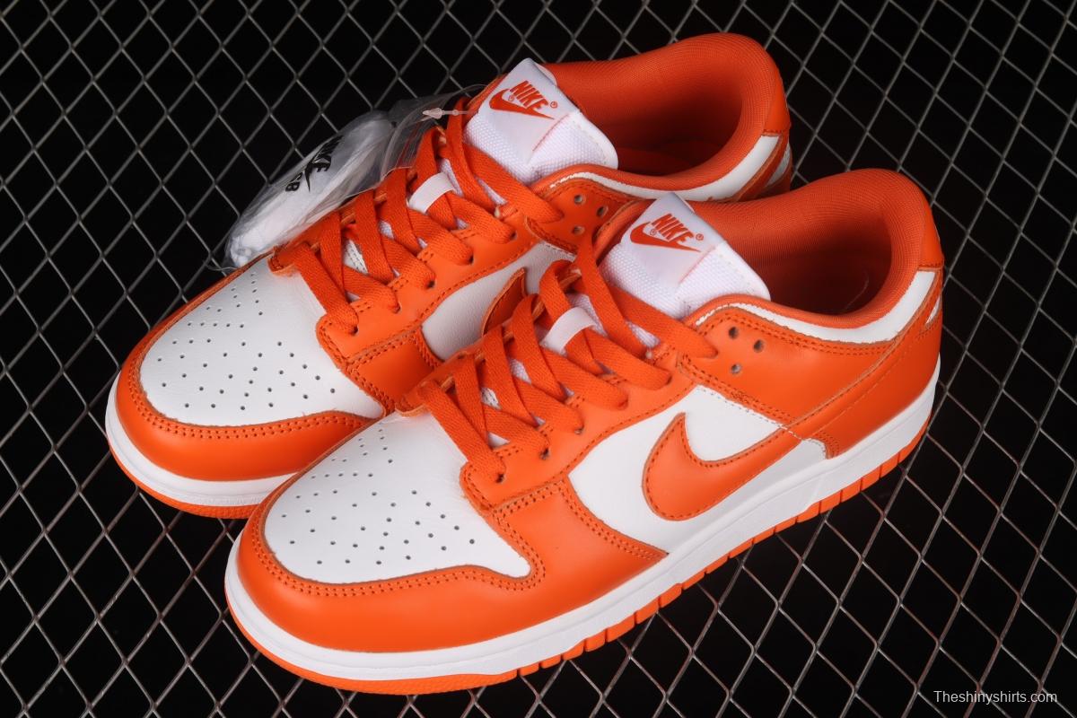 NIKE SB DUNK Low Pro Syracuse white orange board shoes CU1726-101