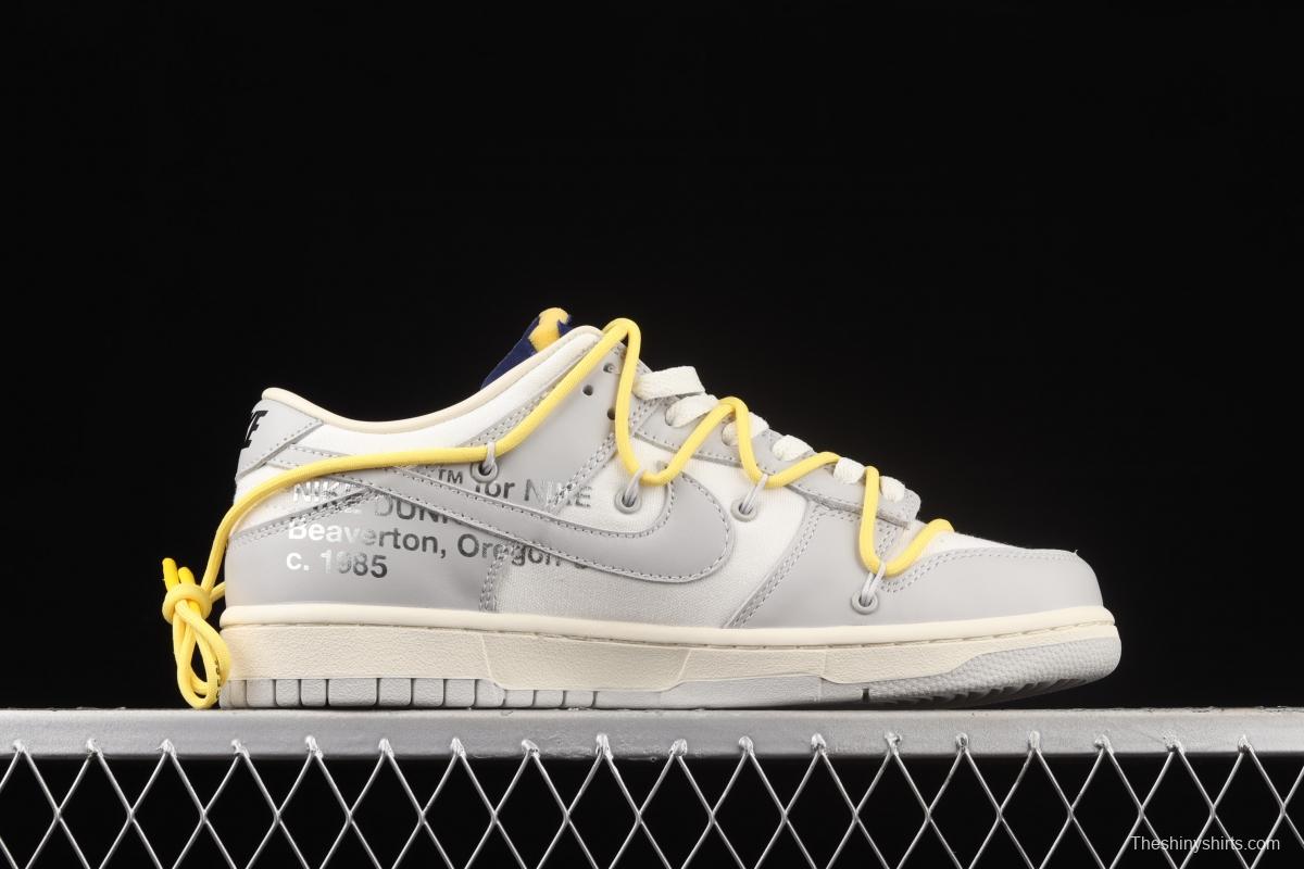 OFF-White x NIKE DUNK Low OW grey leisure sports skateboard shoes DM1602-120