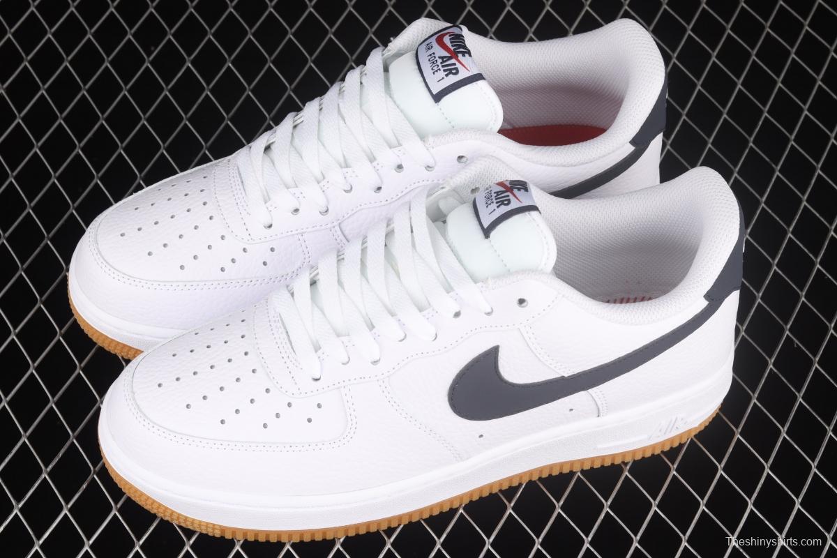 NIKE Air Force 1x07 Low white and black raw rubber classic low-top casual board shoes CI0057-100