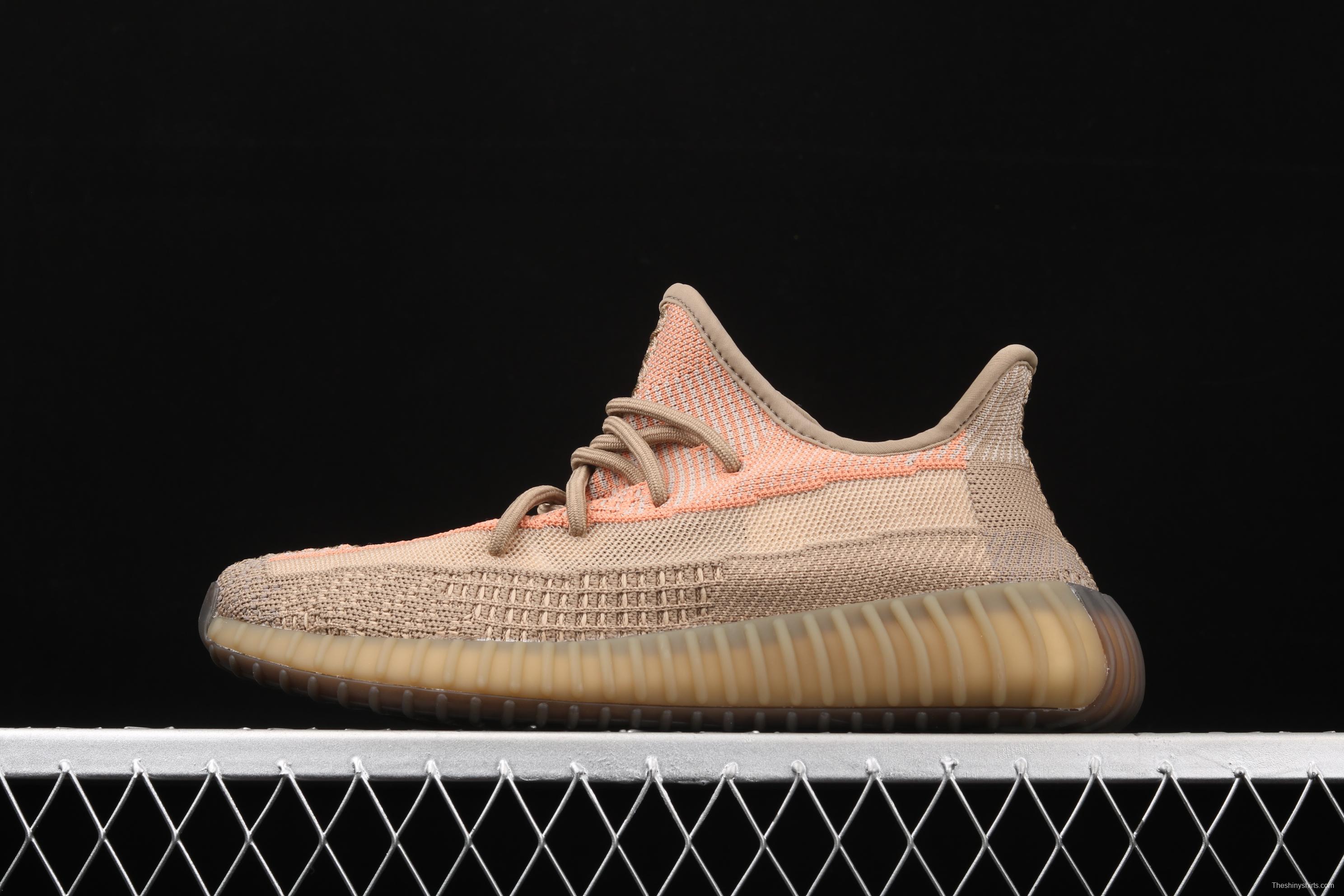 Adidas Yeezy 350 Boost V2 Sulfur FZ5240 Darth Coconut 350 second generation hollowed-out pheasant red color matching