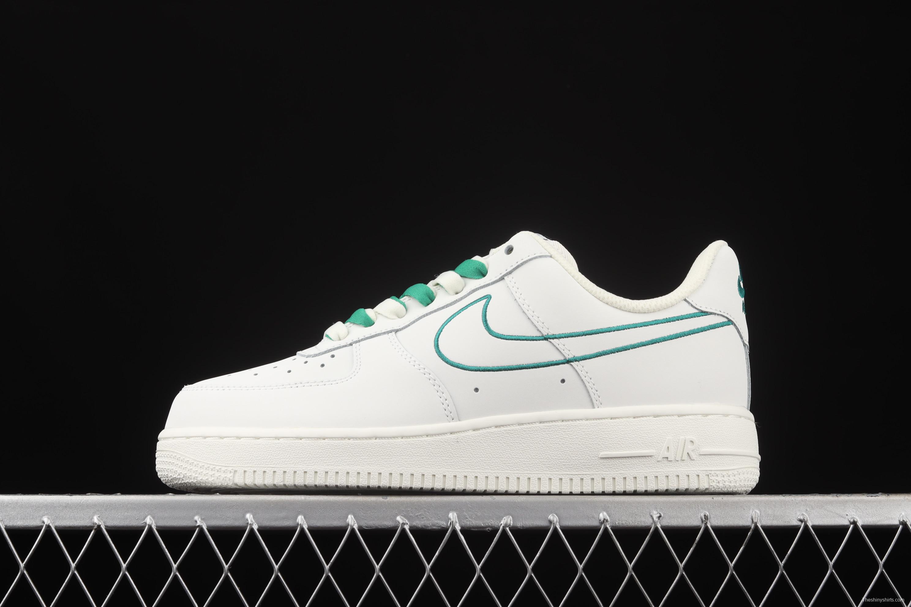 NIKE Air Force 1x07 Low Rice White Green Electric embroidery Hook low-top casual board shoes CL6326-128