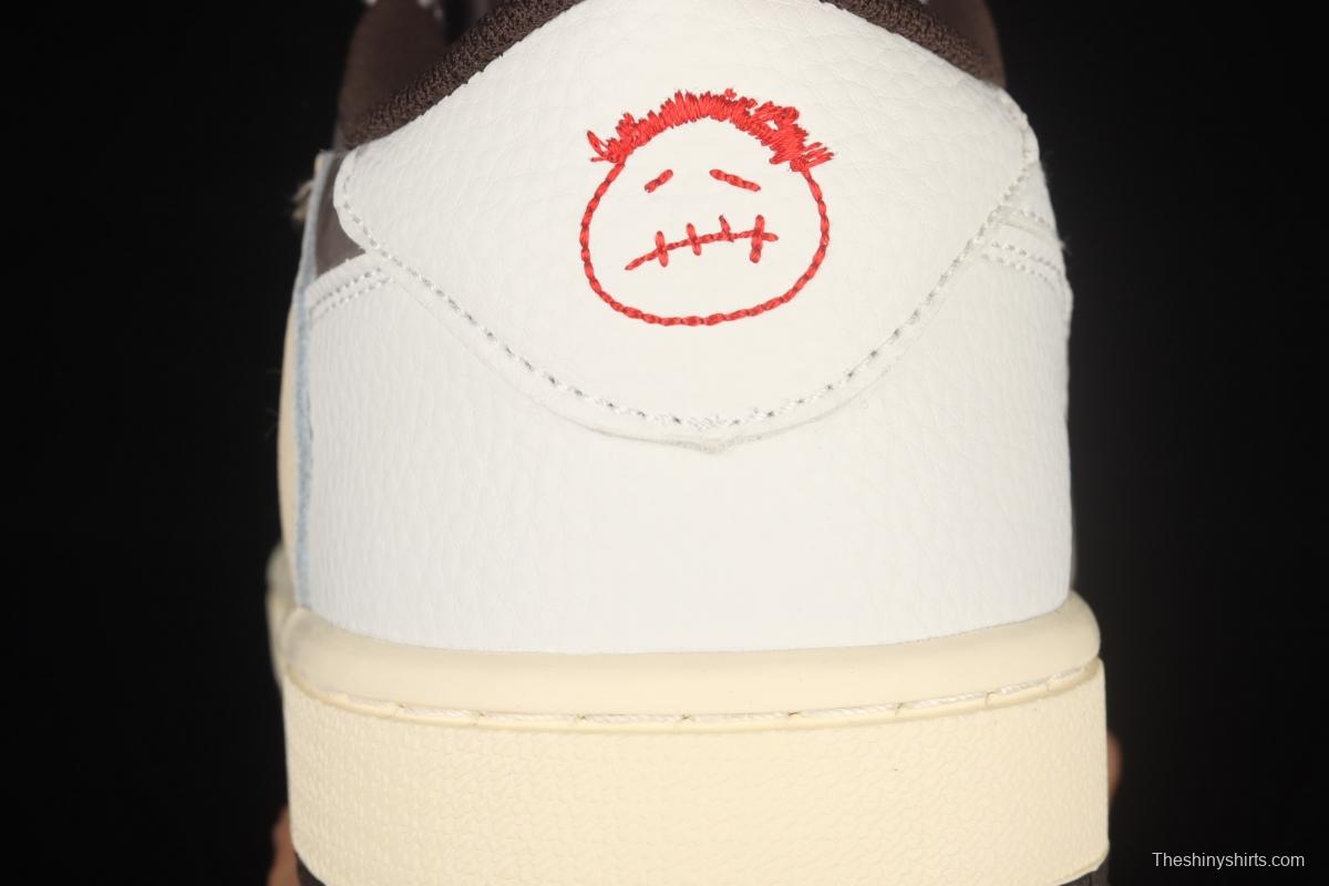 Fragment design x Travis Scott x NIKE Air Jordan 1 Low OG TS Joint Lightning Barb CT8527-086