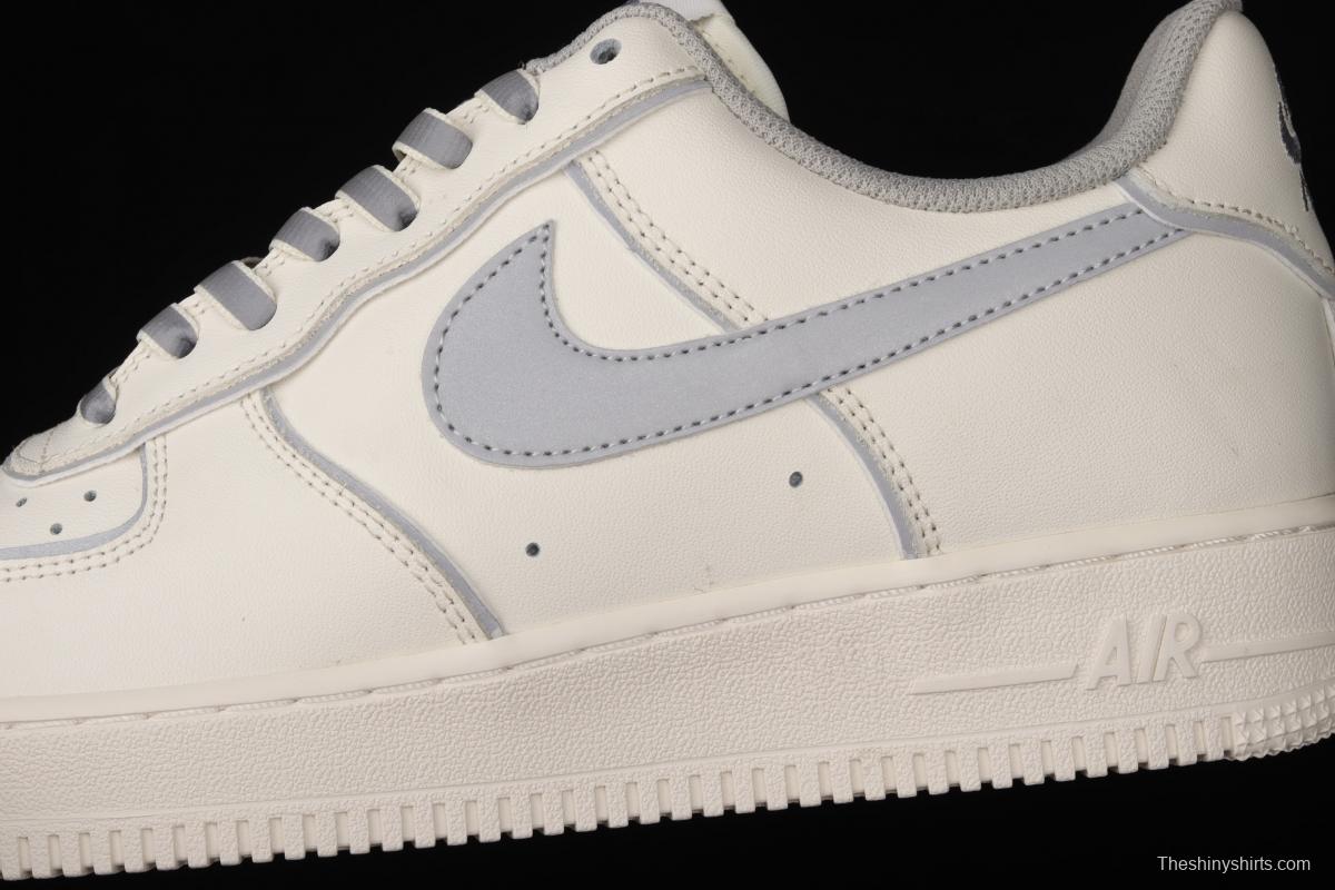 NIKE Air Force 1 Low rice white 3M reflective low top casual board shoes BQ8228-366