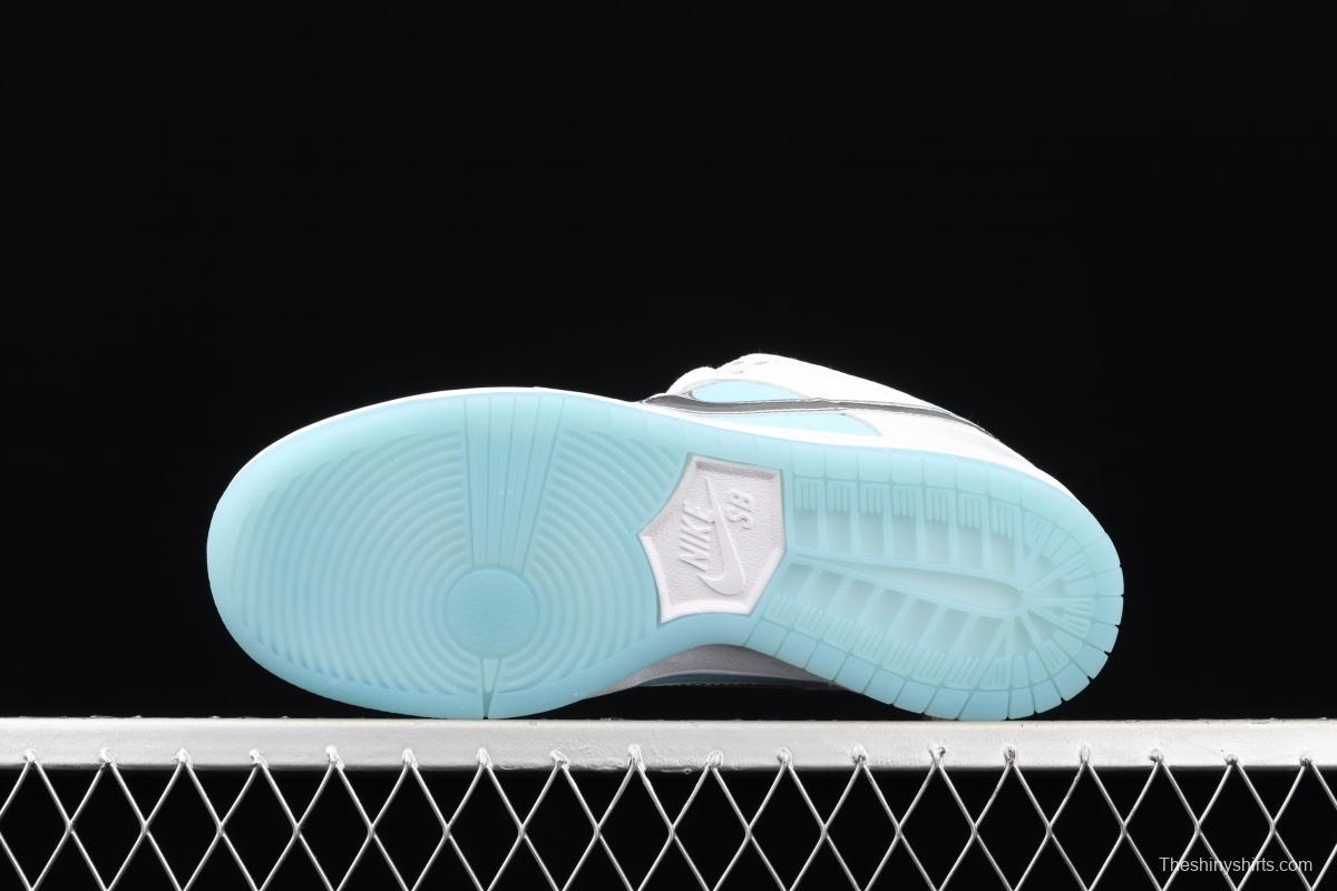 Ftc Skateboarding x NIKE SB DUNK Low Pro QS LAGOON PULSE silver ice blue low-top skateboard shoes DH7687-400