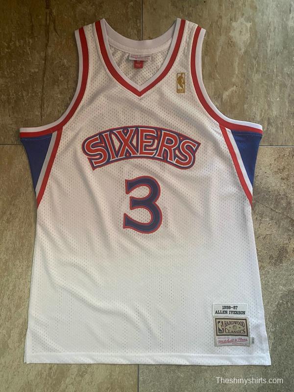 Men's Allen Iverson White Retro Classic Team Jersey