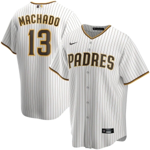 Men's Manny Machado White&amp;Brown Home 2020 Player Team Jersey