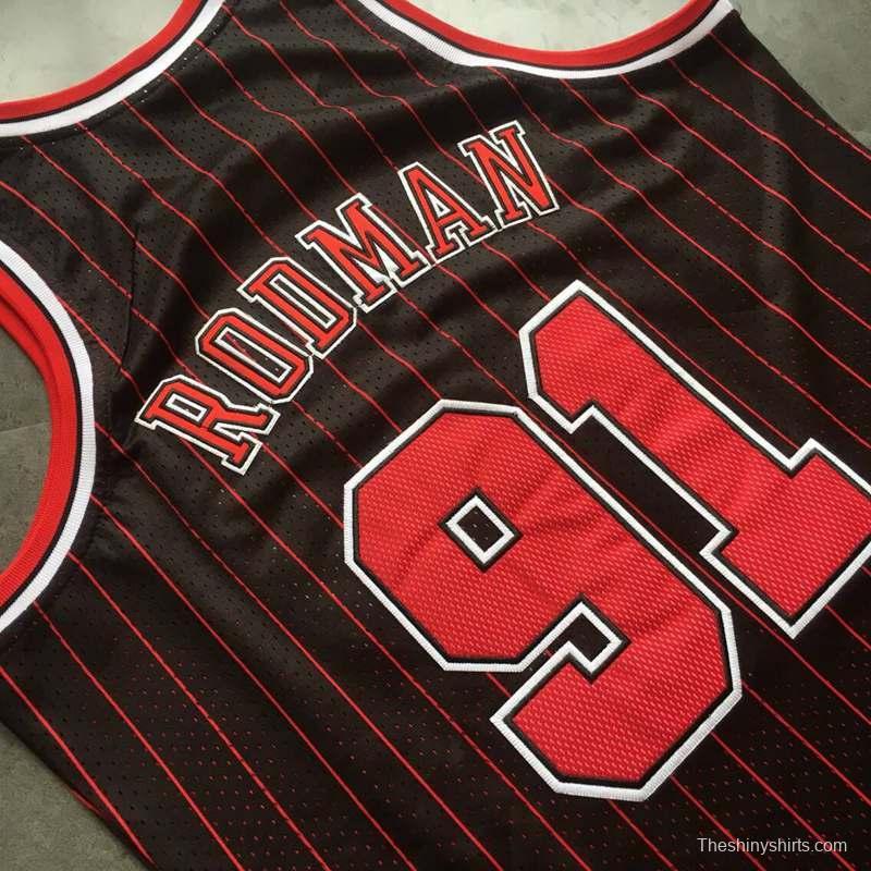 Men's Dennis Rodman Black Retro Classic Team Jersey