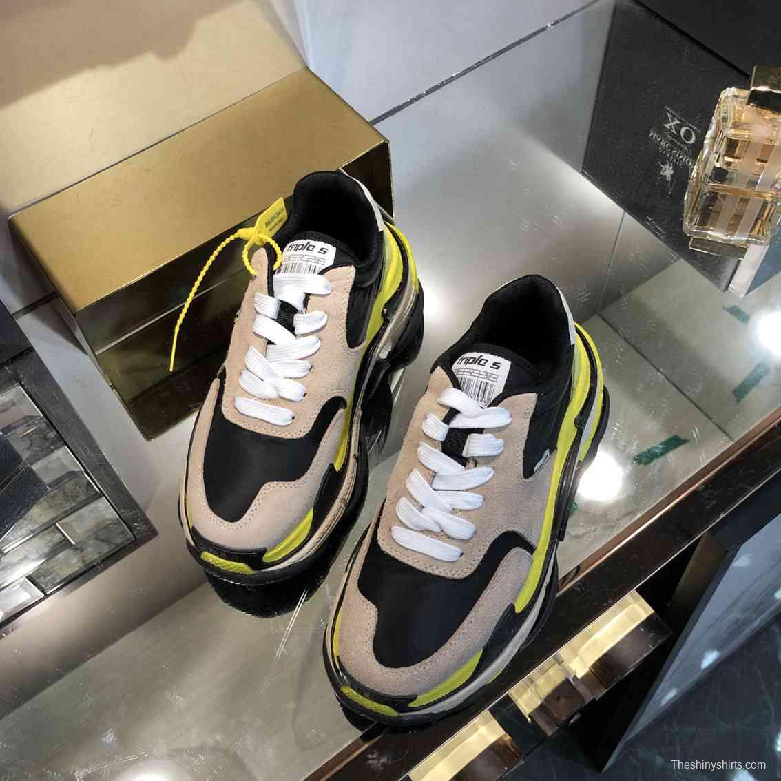 Men/Women Balenciaga Triple S 2.0 Sneaker Black/Brown/Yellow Item 6380340