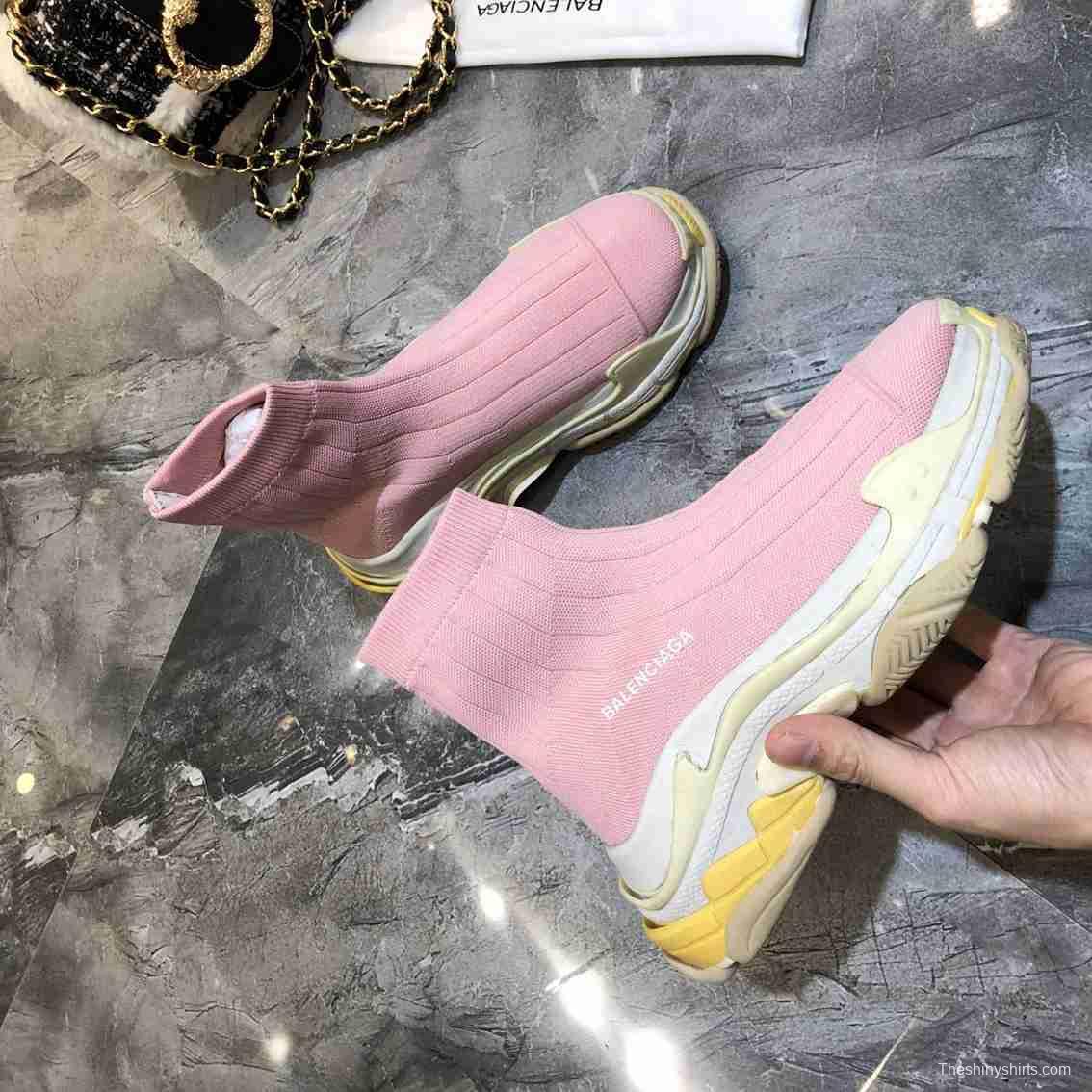 Men/Women Balenciaga Speed Pink Sneaker Item 6380270