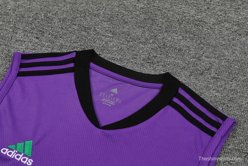 23-24 Real Madrid Purple Vest Jersey+Shorts