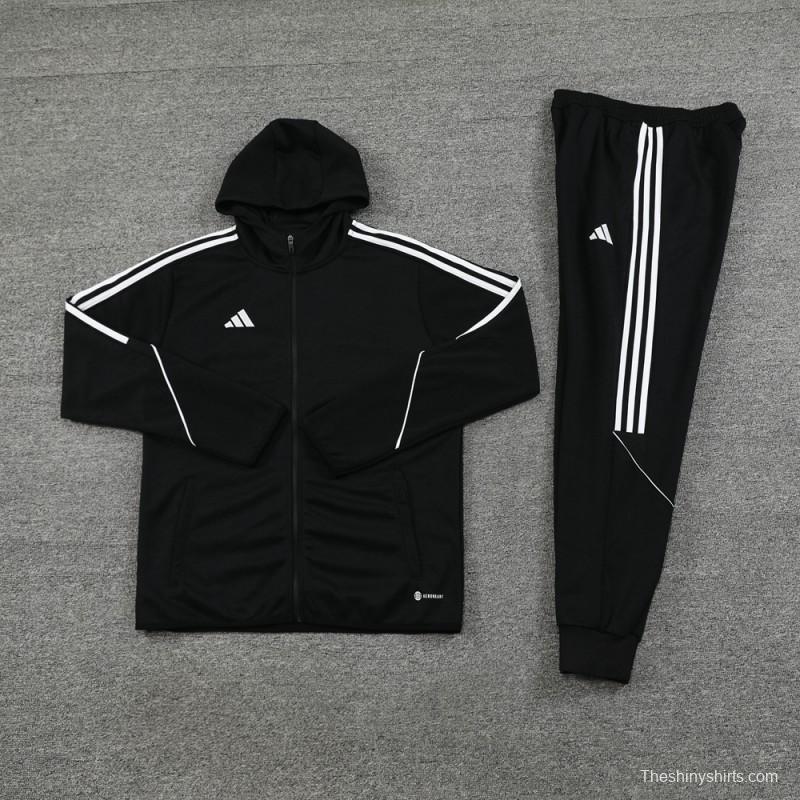 2024 Adidas Black Full Zipper HoodieJacket+Pants