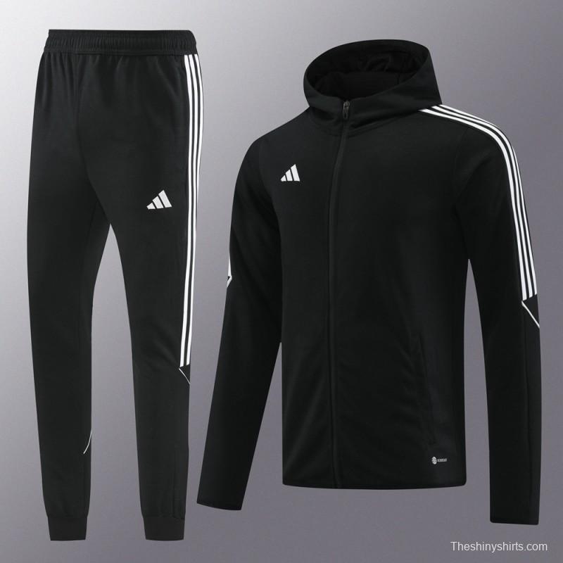 2024 Adidas Black Full Zipper HoodieJacket+Pants