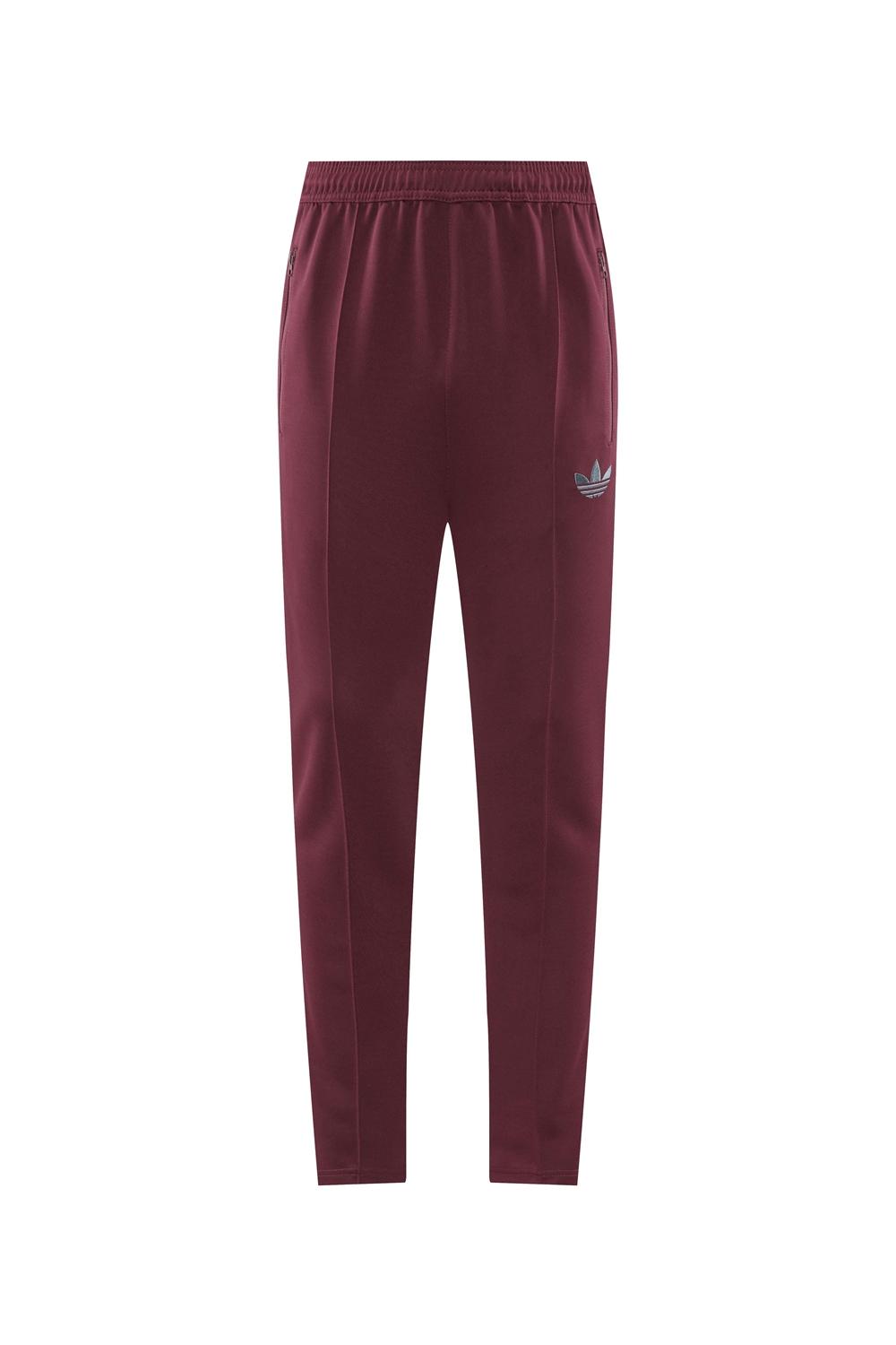 24/25 Adidas Original Wine Full Zipper Jacket +Long Pants