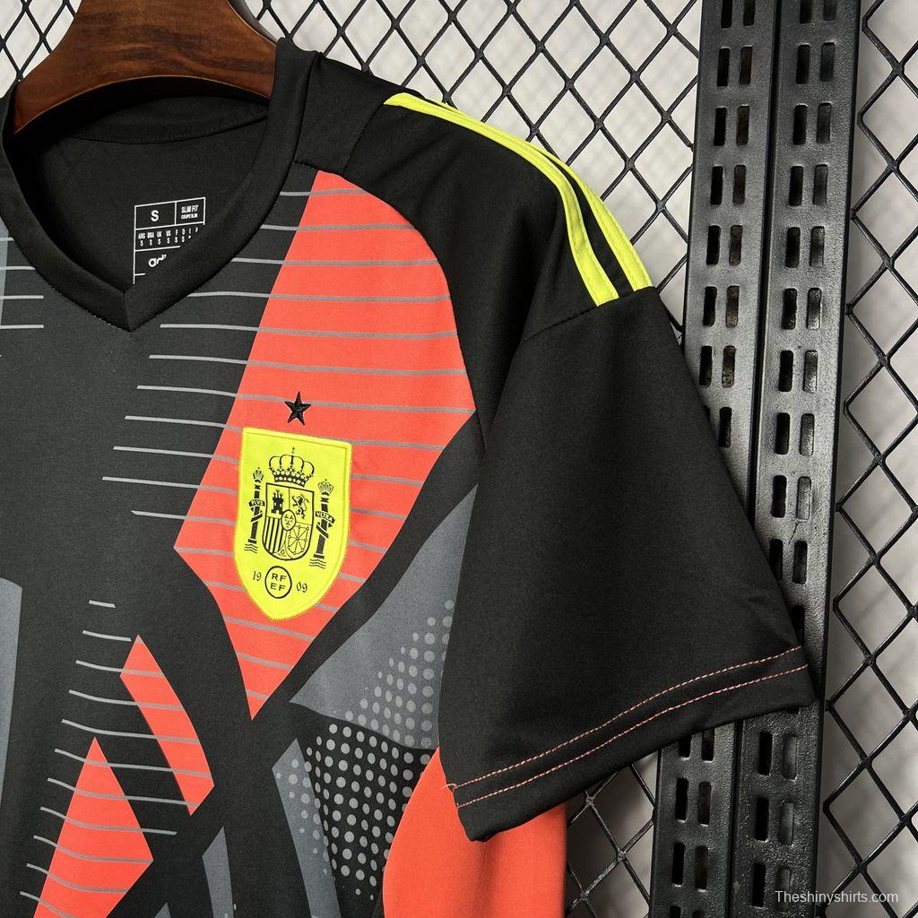 2024 Spain Euro Goalkeeper Black Jersey