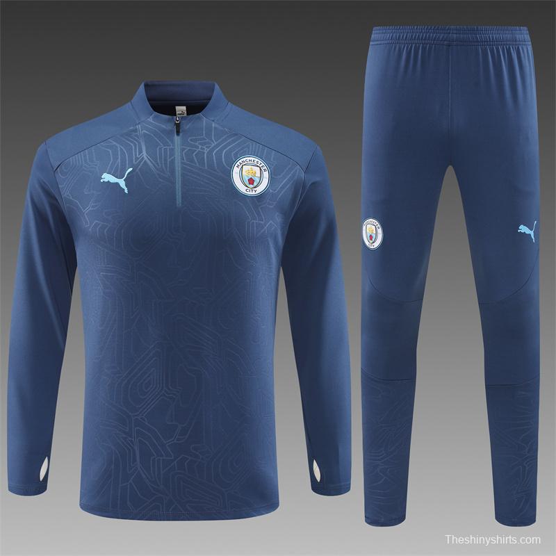 24/25 Manchester City Navy Half Zipper Jacket+Long Pants