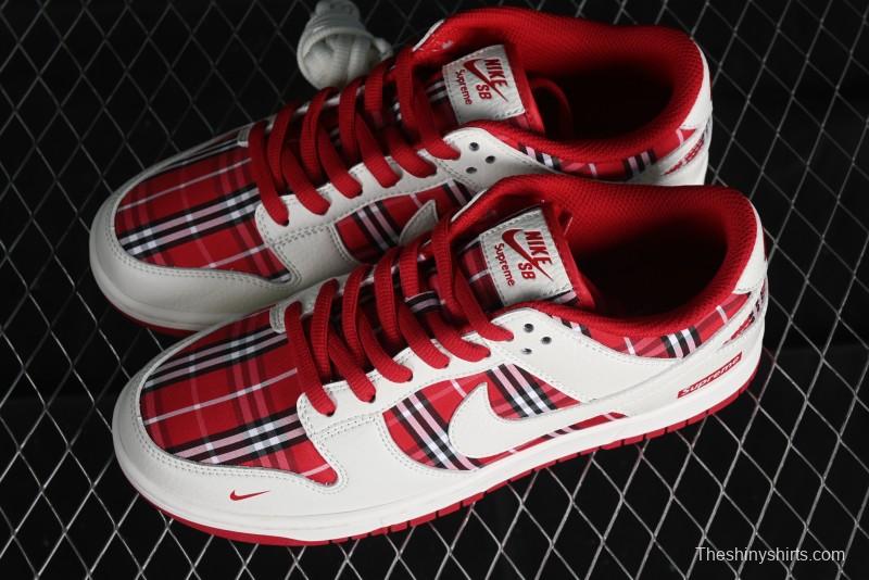 Nike SB Dunk Low Supreme - Plaid Colorway Low-Top Casual Skateboarding Shoes - SU1853-512