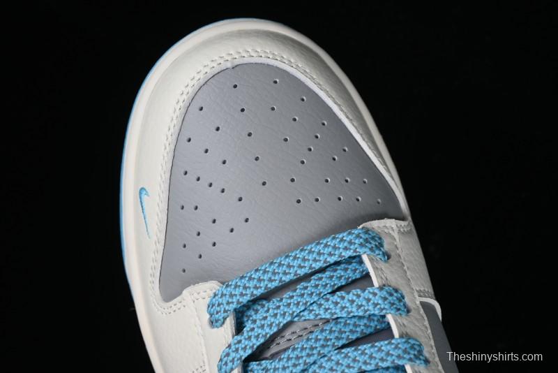 Nike SB Dunk Low BAPE Collaboration - Beige Grey Indigo Anniversary Premium Custom Low-Top Casual Skate Shoes - BB8969-002