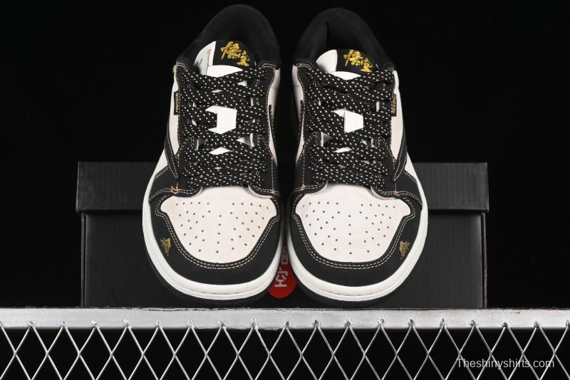 Nike Travis Scott x Fragment Design x Air Jordan 1 Low OG SP AJ1 Black Wukong Collaboration - CH6336-012