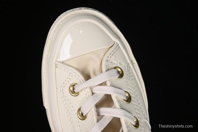Converse Chuck 70s High Top Casual Sneakers with Cream Cloud and Gold Accents - A08232C
