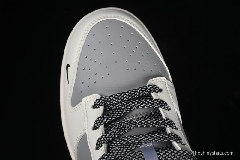 Nike SB Dunk Low BAPE Collaboration Anniversary Edition - White Grey Black Low Top Casual Skate Shoes - BB8969-007