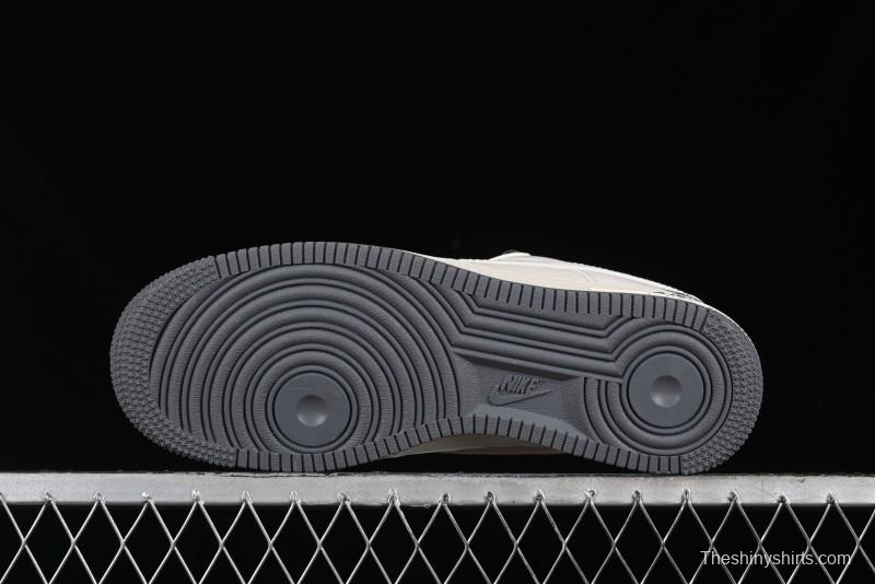 Nike Air Force 1 '07 Low Stussy Collaboration - Light Grey Double Swoosh Casual Sneakers - XZ6188-012