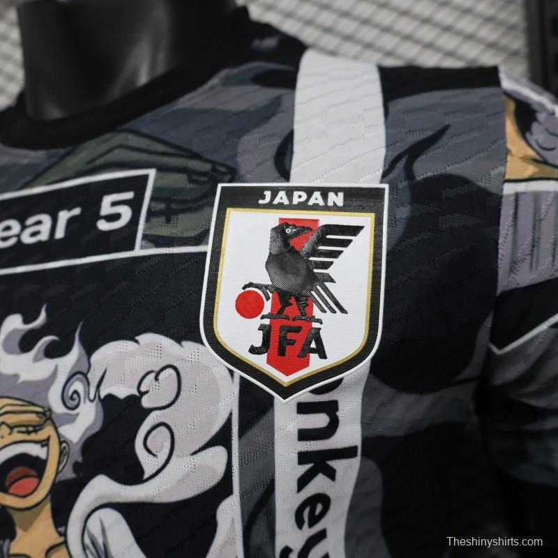 Player Version 2025 Japan National Team Black with One Piece Gear 5 Luffy Design Jersey