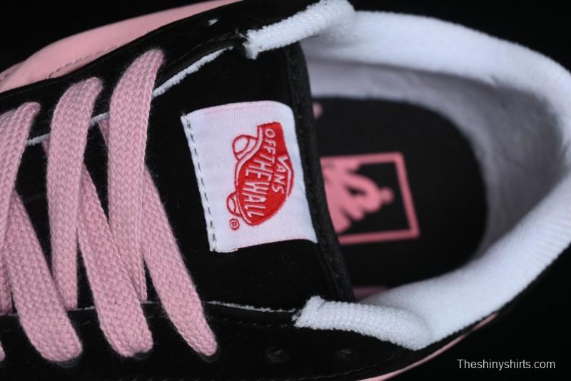 Vans Knu Skool Low Top Retro Sneakers in Black Pink with Big Logo - VN0009QC6BT1