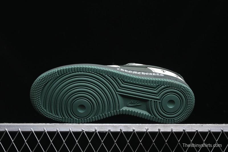 Nike Air Force 1 '07 Low Chrome Hearts Collaboration - Moss Green White Low-Top Casual Sneakers - KK1988-029