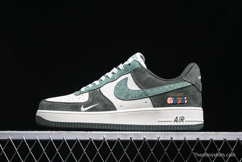 Nike Air Force 1 '07 Low Gucci Collaboration Jade Green Flywire Low-Top Casual Sneakers - KK1988-026