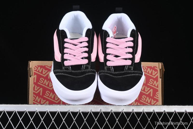 Vans Knu Skool Black Pink Color Comfortable Fashion Anti-Slip Wear-Resistant Low-Top Casual Skate Shoes - VN0009QCB9P