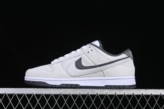 Nike Dunk Low 85 Double Swoosh White Grey SB Low Top Casual Skate Shoes - HV1800-101
