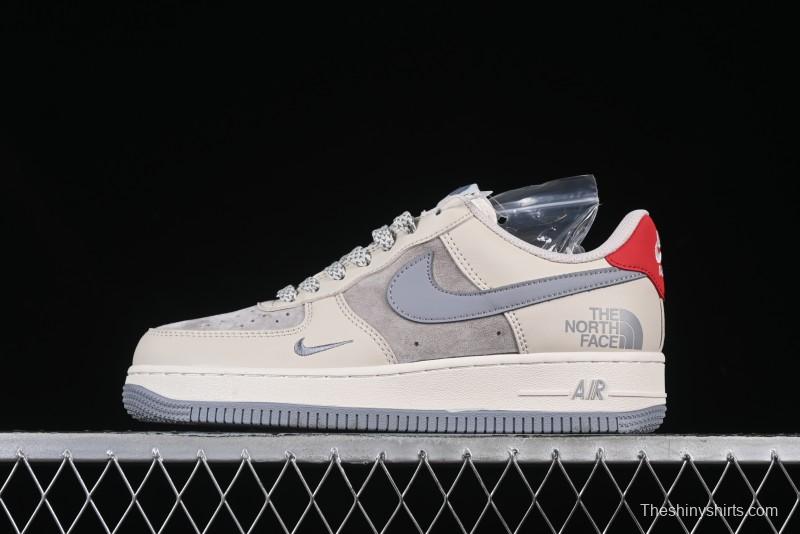 Nike Air Force 1 '07 Low The North Face Collaboration Patchwork Pigskin Red Tail Casual Sneakers - XZ6188-649