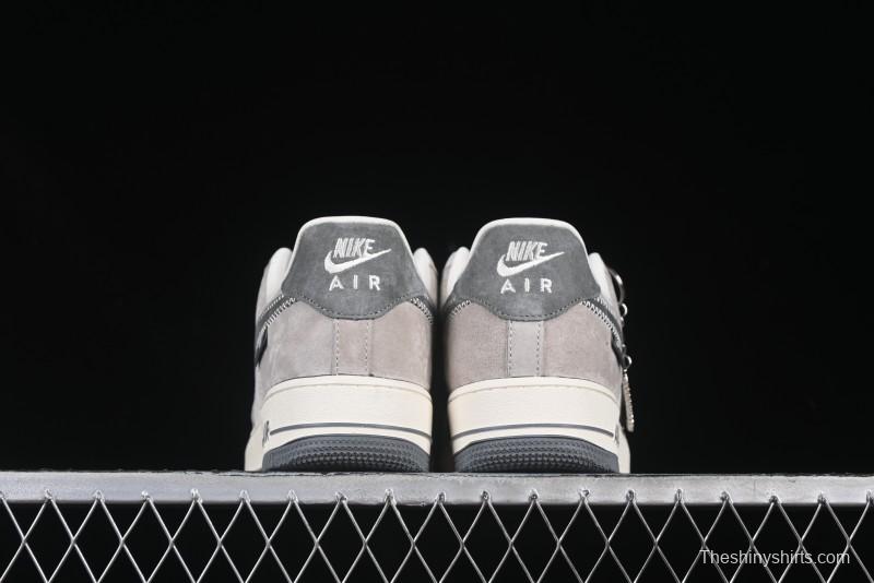 Nike Air Force 1 '07 Low Violent Bear Collaboration Grey Embroidered Swoosh Low-Top Casual Sneakers - KK1988-047