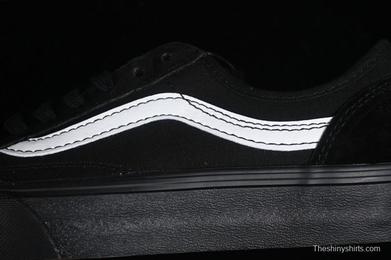 Vans Style 36 SF All Black Skate Shoes with Killer Whale Half-Toe Cap Design - VN0A3MVLB8C