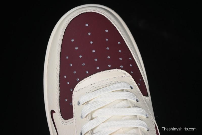 Nike Air Force 1'07 Low Supreme Collaboration Rice Wine Red Casual Sneakers - KK1988-070