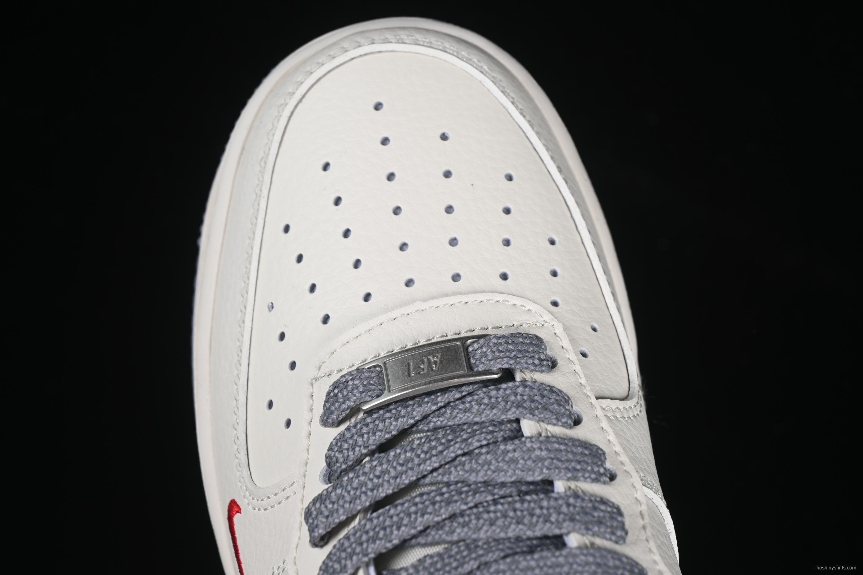 Nike Air Force 1 '07 Low Supreme Collaboration Casual Sneakers with Red Swoosh - HH7518-039