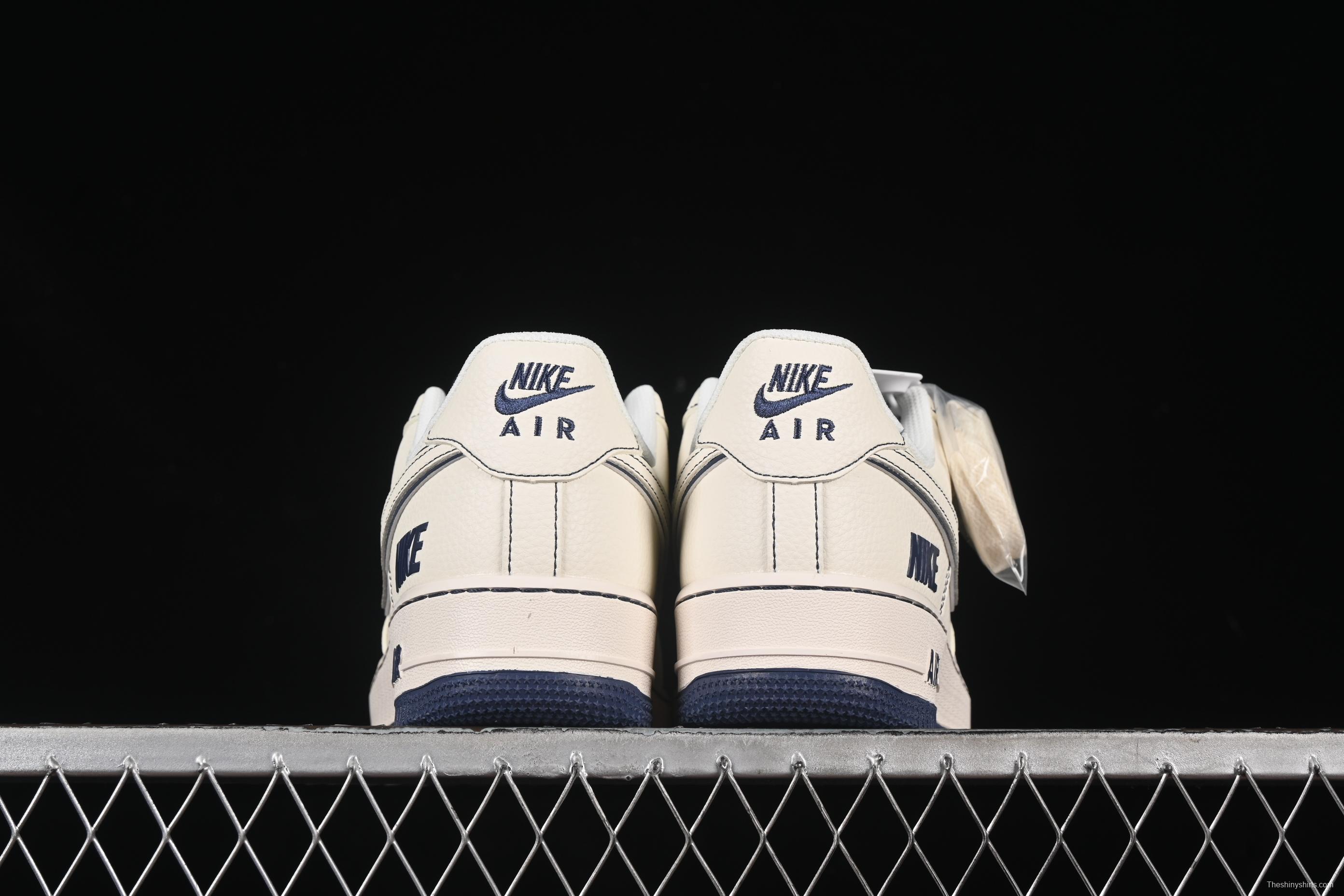 Nike Air Force 1'07 Low Collaboration Sneakers with Navy Blue Accents - HH7518-073