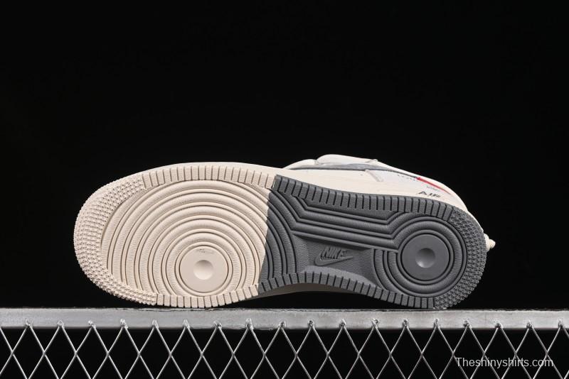 Nike Air Force 1 '07 Low LV Collaboration Two-Tone Red Heel Drawstring Casual Sneakers - DM6868-084