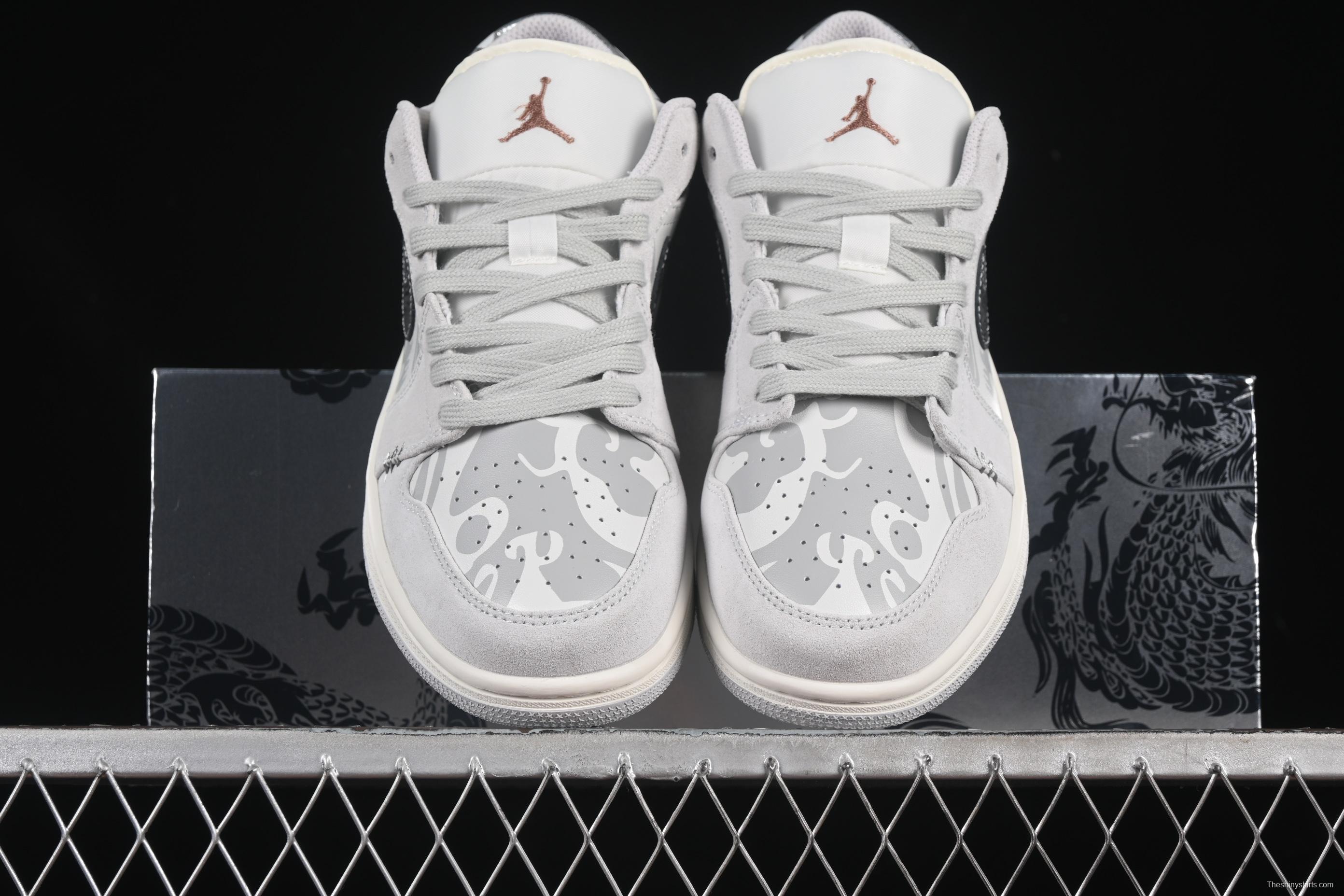 Nike Air Jordan 1 Low AJ1 Panda Mischief CNY Playful Dragon Low-Top Casual Sneakers - HF1567-200