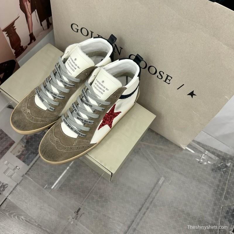 2024 Unisex GGDB White Red Glitter Suede Leather Sneakers MJ00300