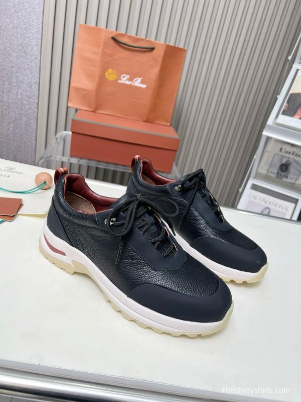 2024 Men Le Parmentier Black Leather Silk Outdoor Casual Hiking Shoes MJ00350