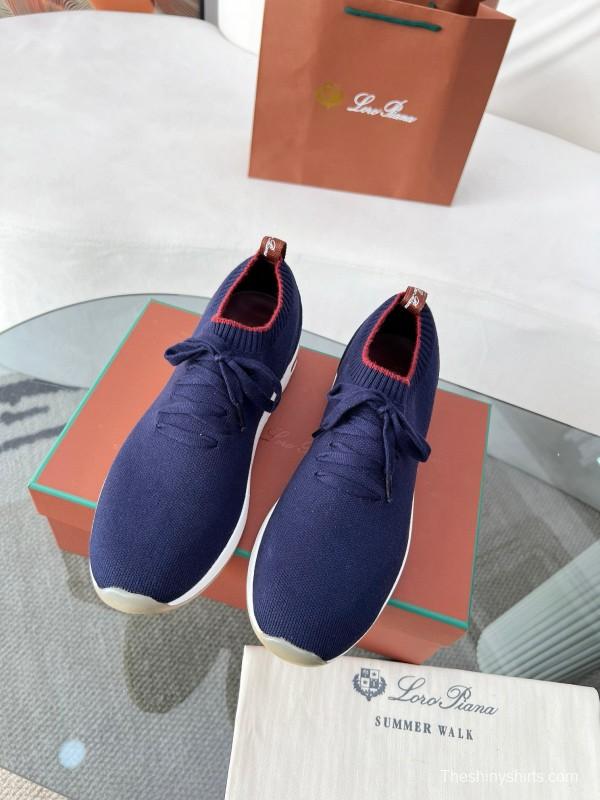 2024 Men LP Navy Wool Knit Sneakers MJ00330