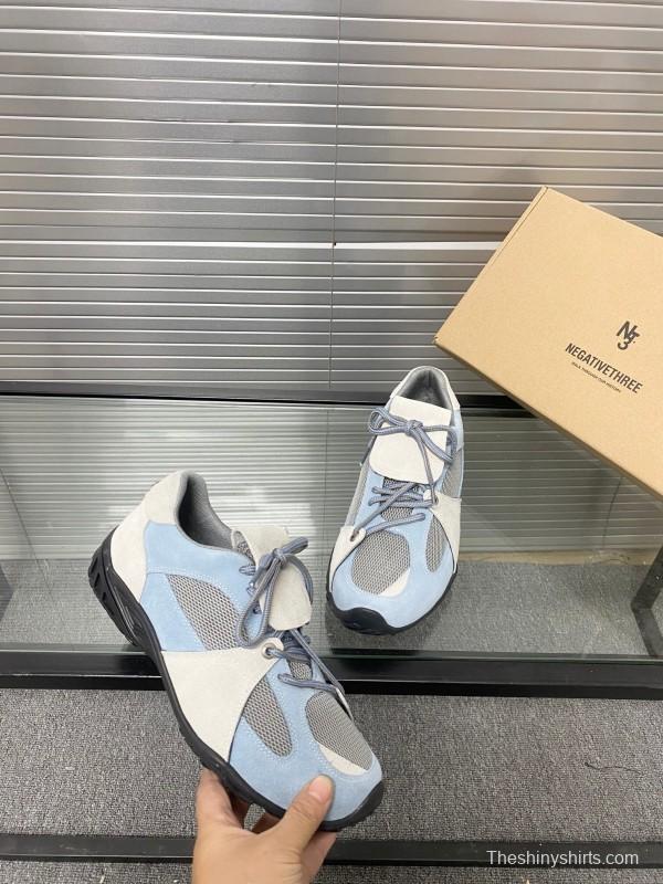 2025 Women Puma Light Blue White Oxford Leather Breathable Sneakers KFY00280